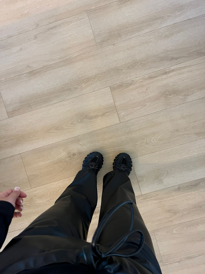 Straight Leather Trousers